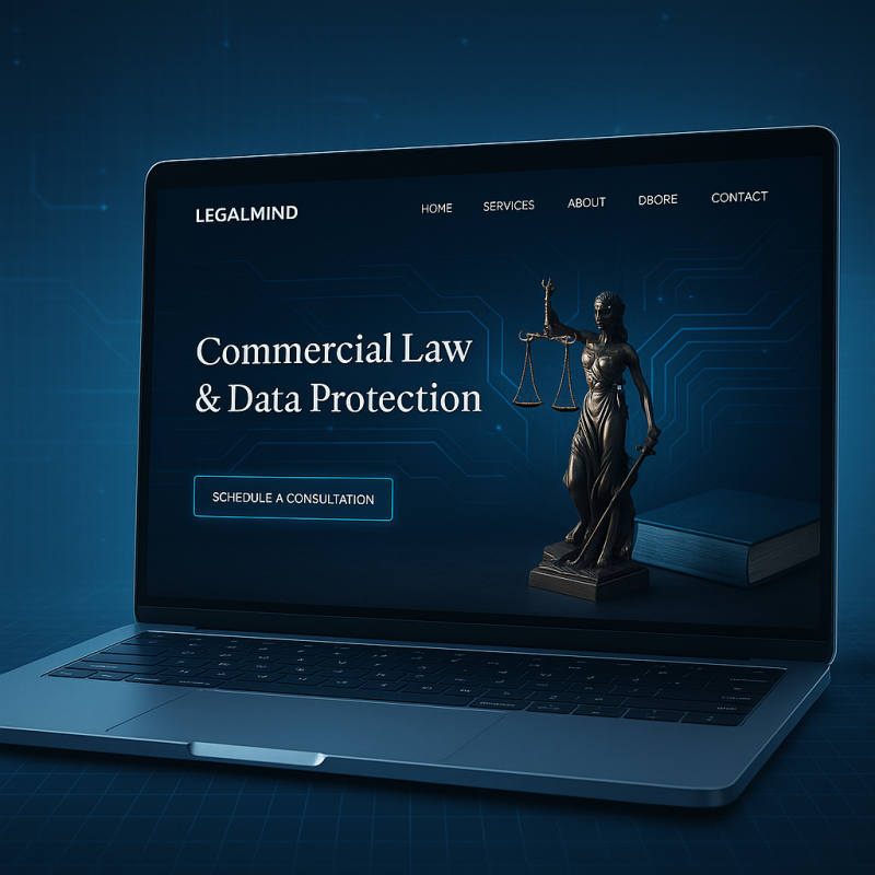 Proiect LegalMind – Website avocatură cu strategie de business și marketing digital Website de prezentare pentru firmă de avocatură – strategie de business și marketing digital